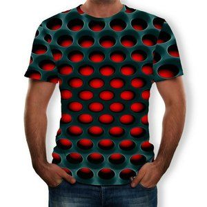 Men's 3D Graphic T-Shirt Crew Neck - Short Sleeve - Fashion Tee Size M - 3XL